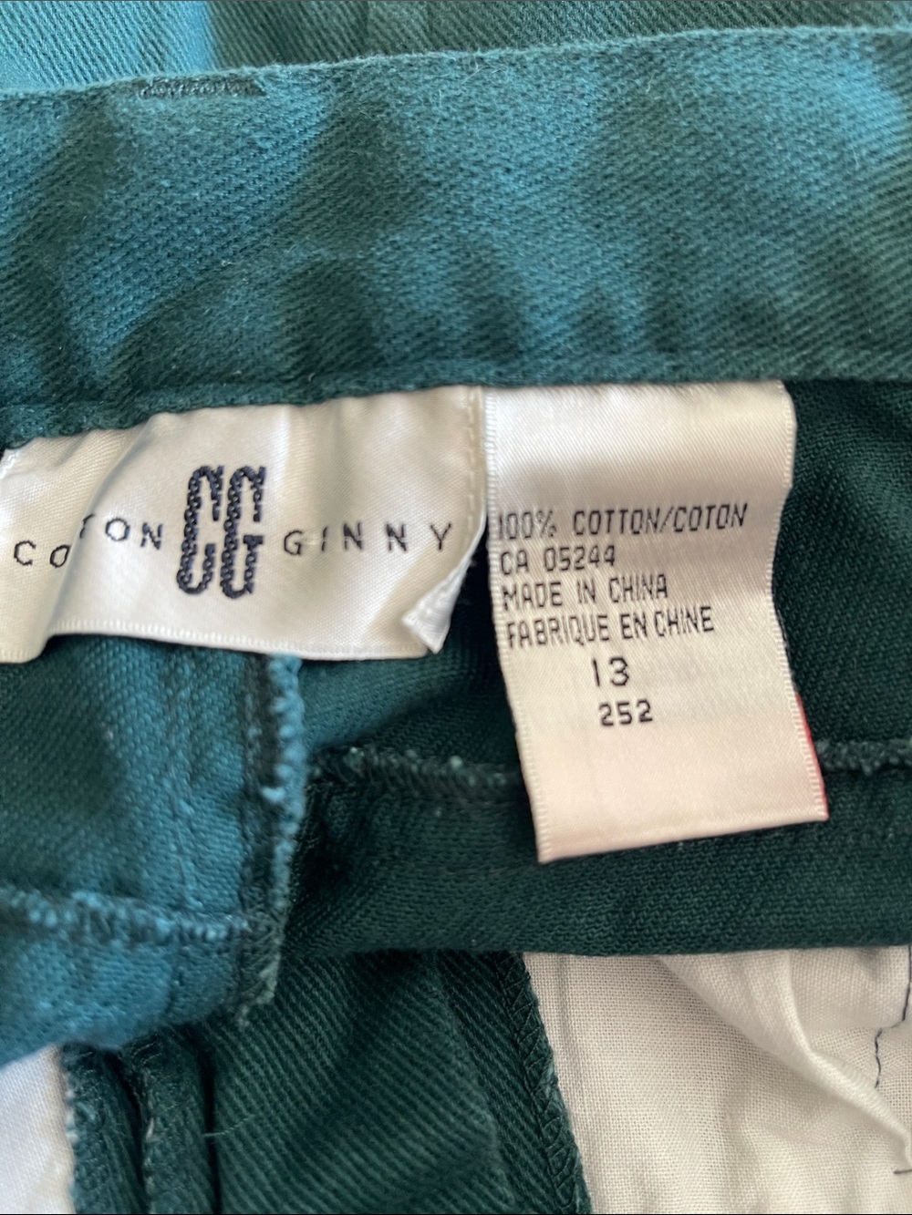 Vintage Cotton Ginny Women’s 30 Green High Rise Barrel Leg Cotton Pants - Picture 6 of 7